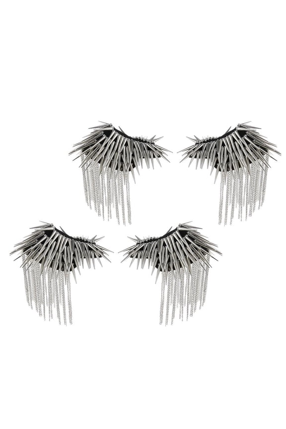 2 Pair Gothic Tassel Epaulette Shoulder Board Mark Brooches Fancy Dress Epaulette - Silver