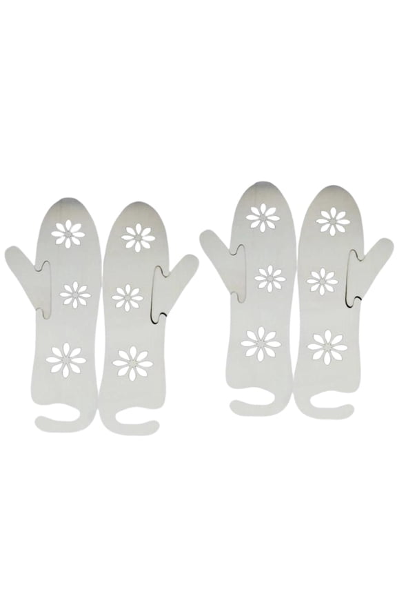 2 Pairs Wood Mitten Blockers Mittens Stretchers Gloves Display Handmade Hand