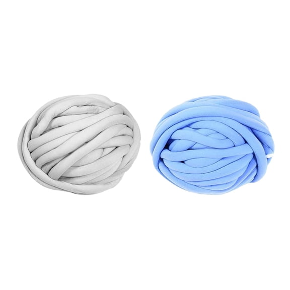 FVDPWYE 2 Pieces Knitting Yarns Thick Roving Hand Decorative Accessories Crafts Rope Grey and Light Blue