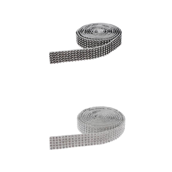 FVDPWYE 2 Pieces Row Rhinestone Ribbon Diamond Mesh Wrap Roll DIY Craft