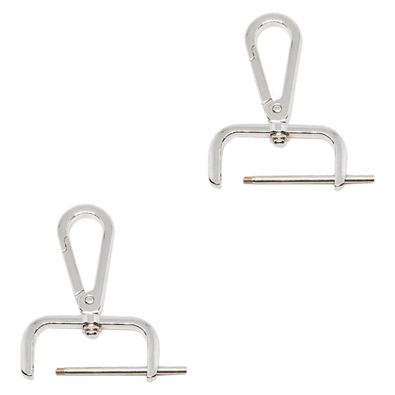 FVDPWYE 2 Pieces Snap Hook Swivel Clasp Bag Strap Hardware Detachable Sturdy Lock Buckle Silver White