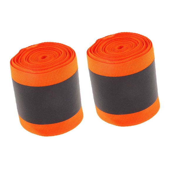 FVDPWYE 2 Roll Polyester Reflective Webbing Ribbon For Shirts Bag Fluorescent Orange