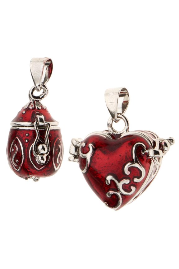 2 Set Ash Urn Pendant Human Pet Memorial Charms Red Enamel Small Box Waterproof