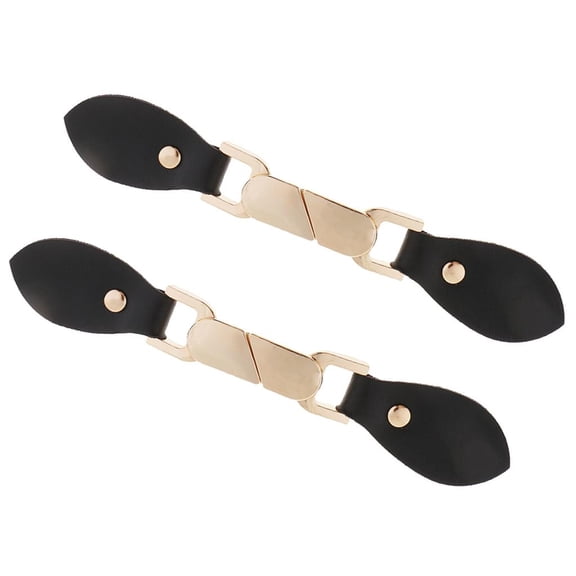 FVDPWYE 2 Set Black PU Leather Alloy Snap Sewing Toggle Button for Bag Coat Fastener
