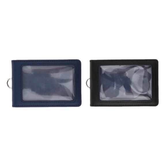 FVDPWYE 2 pieces PU Leather Double Cards Vertical Style ID Badge Holders
