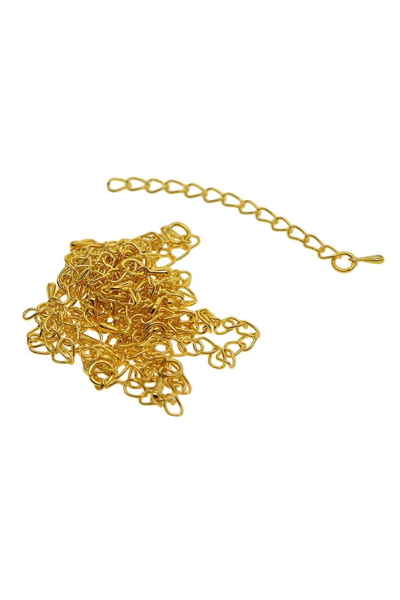 20 Piece Alloy Necklace Bracelet Anklet Extension Extender Chain Tail Jewelry Gold