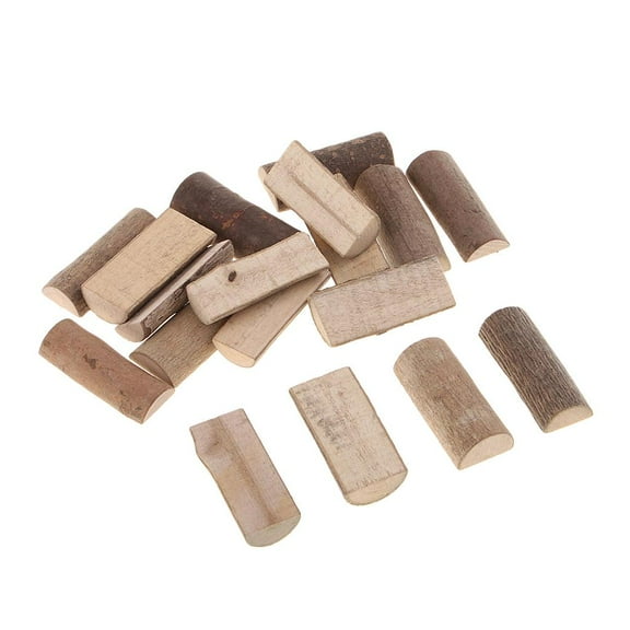 FVDPWYE 20 Pieces 15x35mm Natural Sticks Logs Tree Stumps Blocks Wooden Pieces for arts