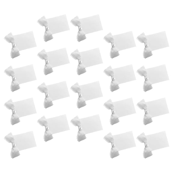 FVDPWYE 20 Pieces Blank Place Cards for Weddings Decorative with Ribbon Table Name Cards White ribbon