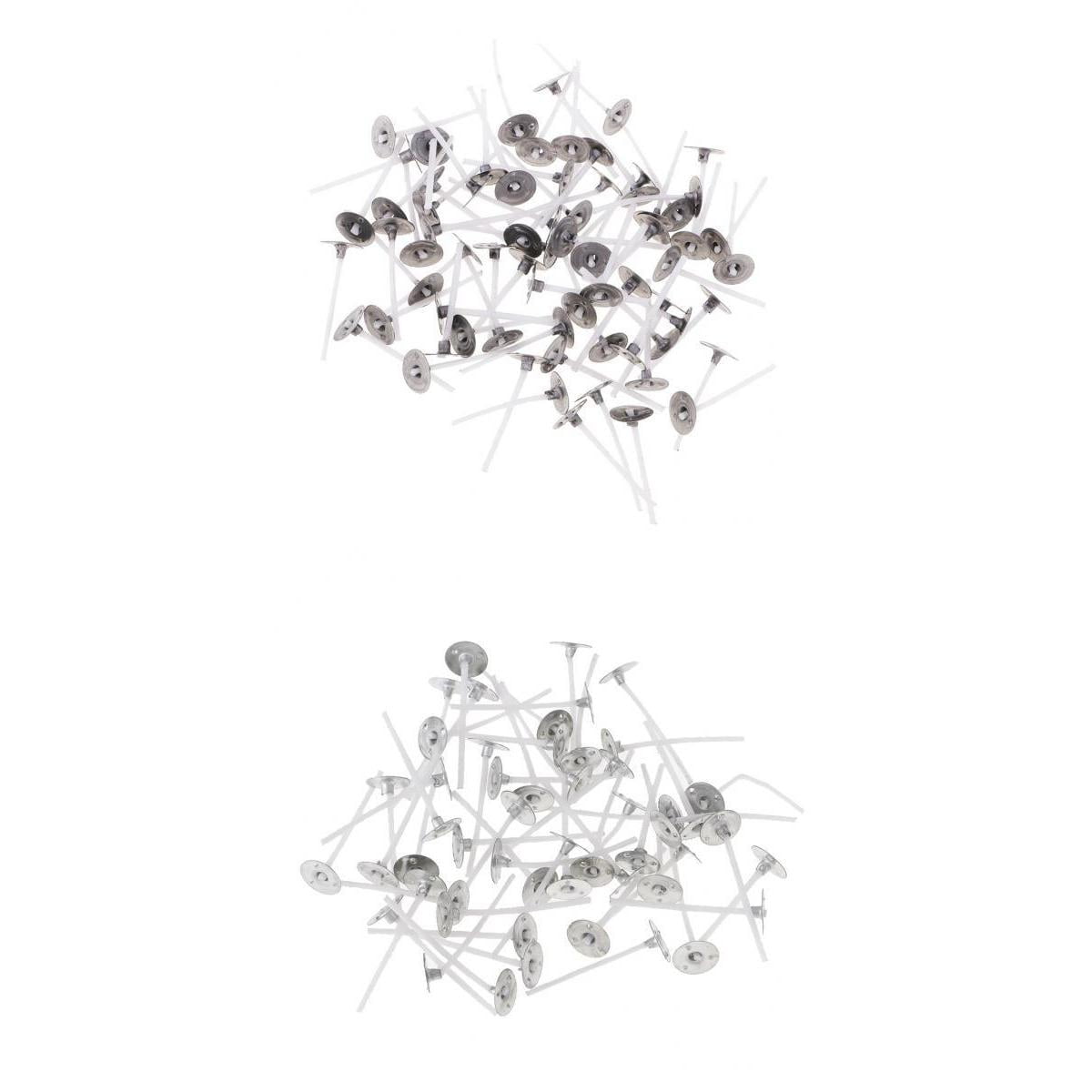 FVDPWYE 200Pcs 30mm 35mm Pre Wicks for Candle Making W Sustainers DIY Candles Crafts