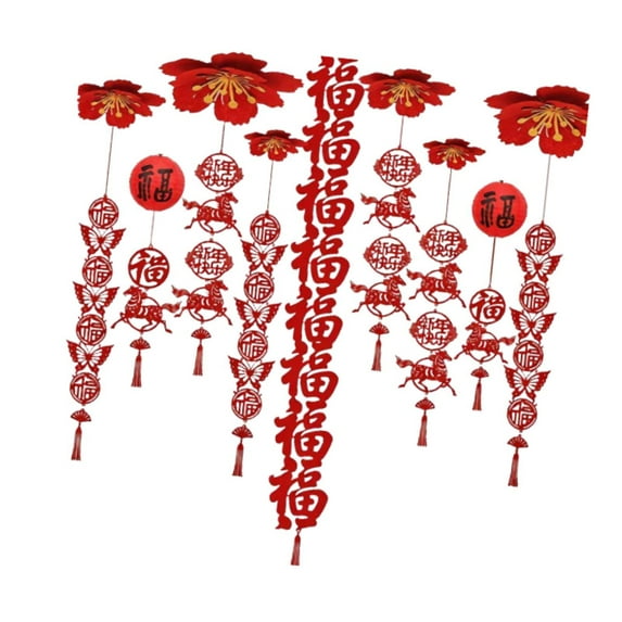 FVDPWYE 2026 Chinese New Year Ceiling Decoration Fu Character for Ceiling Home Party Style A
