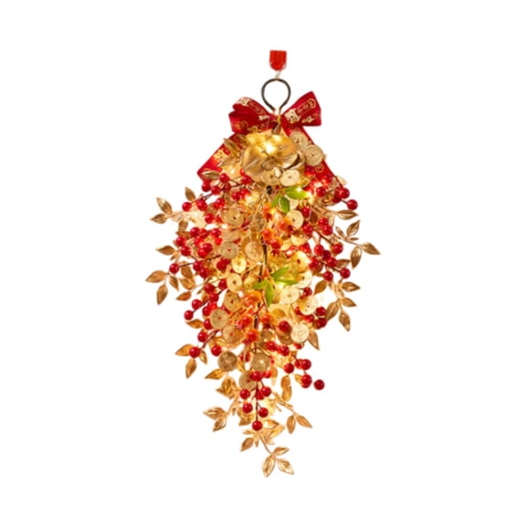 FVDPWYE 2026 Chinese New Year Wreath Wall Hanging Garland for House Party Restaurant style A