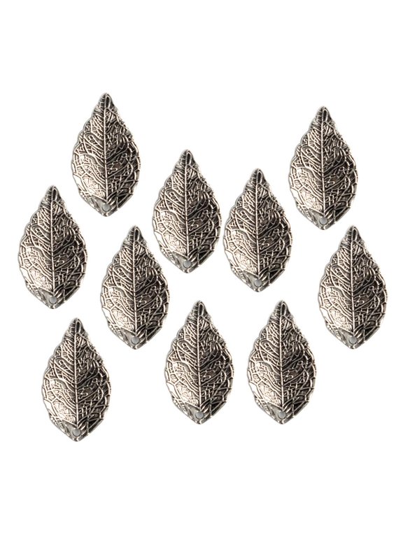 20pcs Vintage Alloy Leaf Leaves Pendant Charms DIY Jewelry Findings Sliver