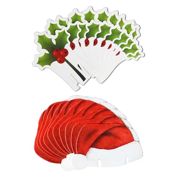 FVDPWYE 20x Name Card Cup Place Card Pearlescent Table Setting Decoration Desktop for Bell and Christmas Hat