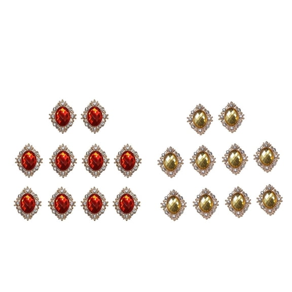 FVDPWYE 20x Round Bling Rhinestone Flatback Buttons Embellishment for Wedding Jewellery