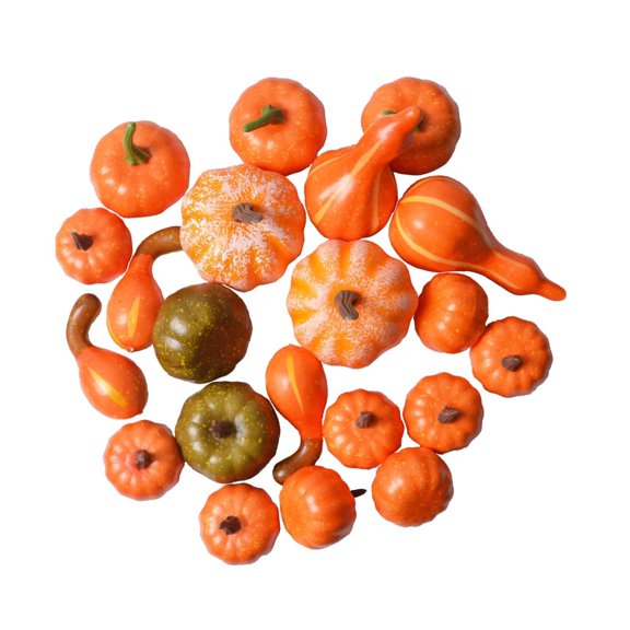 FVDPWYE 21Pcs Artificial Pumpkins Halloween Decoration Fall Lightweight Miniatures Table