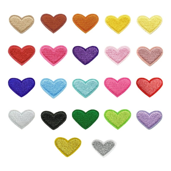 FVDPWYE 22Pcs Heart Iron on Patches Decals Embroidered Printing Decorative Heat Transfer