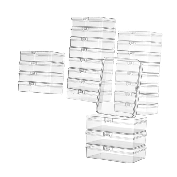 FVDPWYE 24x Bead Box Clear Craft Storage Container for Jewelry Small Items Ear Parts