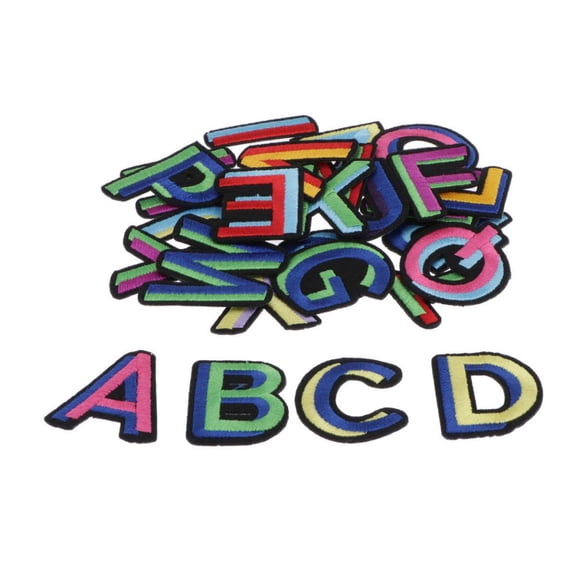 FVDPWYE 26 Pieces / Set Embroidery Letter Alphabet Patch Sew on / Iron on Fabric Sticker Colorful