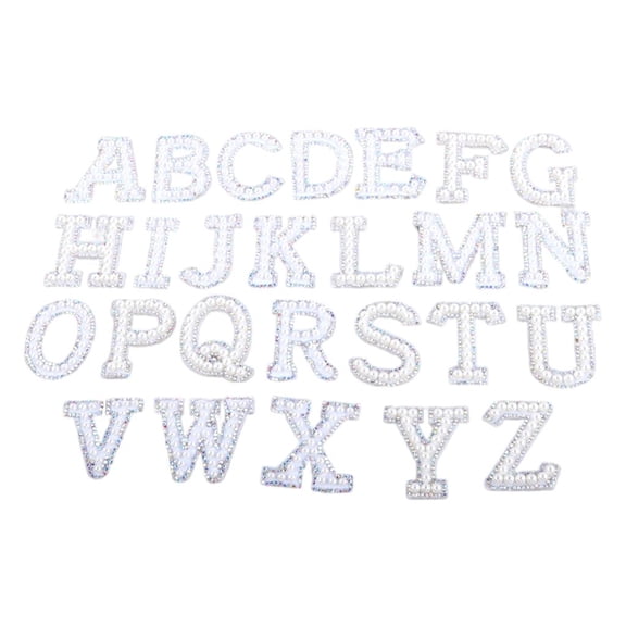 FVDPWYE 26pcs Rhinestone Applique Decorative Sew On Alphabet Patches for Pearl