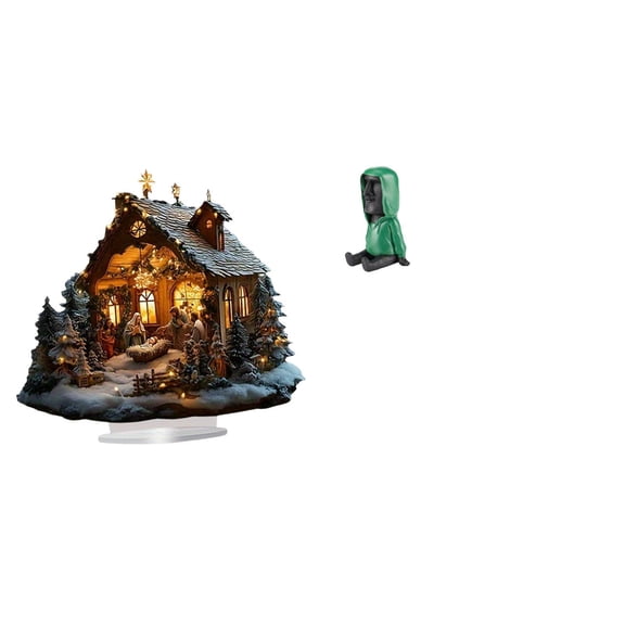 FVDPWYE 2D Acrylic Ornament Freestanding Decorative Table Decor with Base for Party Home Bookshelf Festival Bedroom Easter Island Head Statue Moai Antique Portrait Ahu Sculpture Retro Figurine