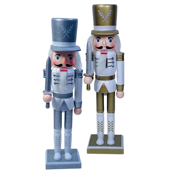 FVDPWYE 2Pcs 12\\\\\\\\\\\\\\\" Nutcracker Figures Handmade Xmas Decor Style C