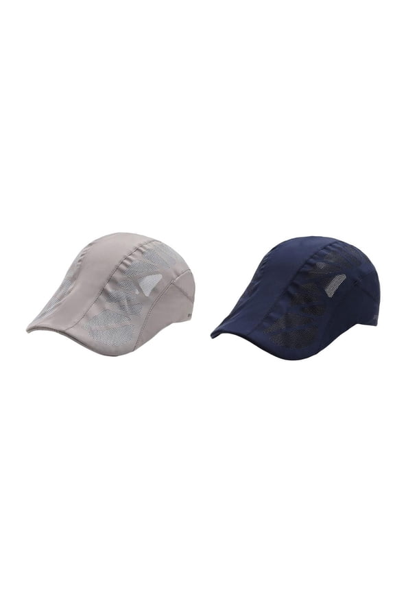 2Pcs Breathable Sun Hat Summer Driver Hat for Sports Gray Navy Light Gray