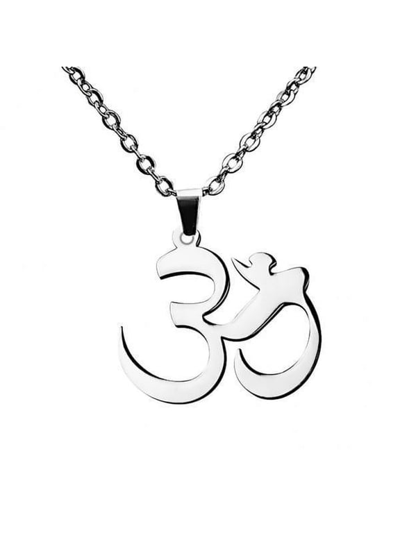 2X Tribe Aum Om Ohm Sanskrit Symbol Yoga Necklace with Stainless Steel Chain