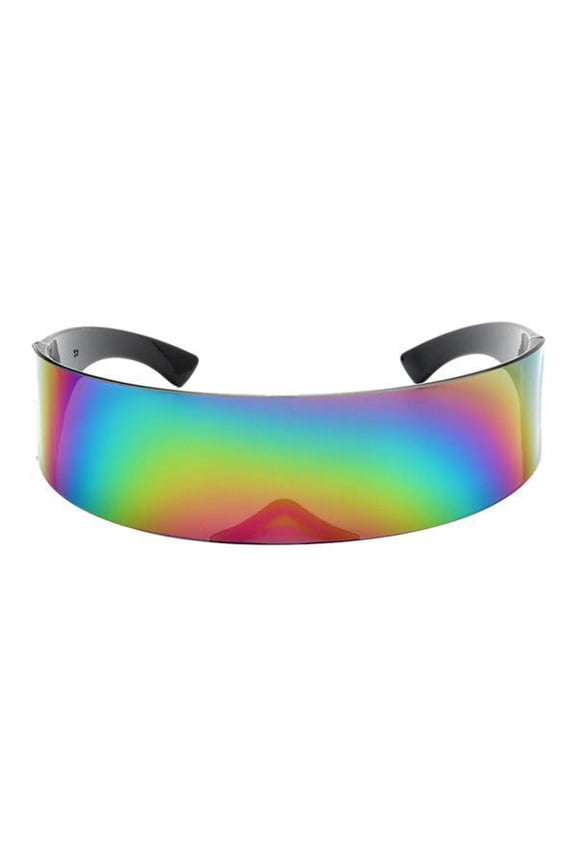 2X Women Mens Futuristic Visor Sunglasses Shades Party Props Eyewear Multicolor
