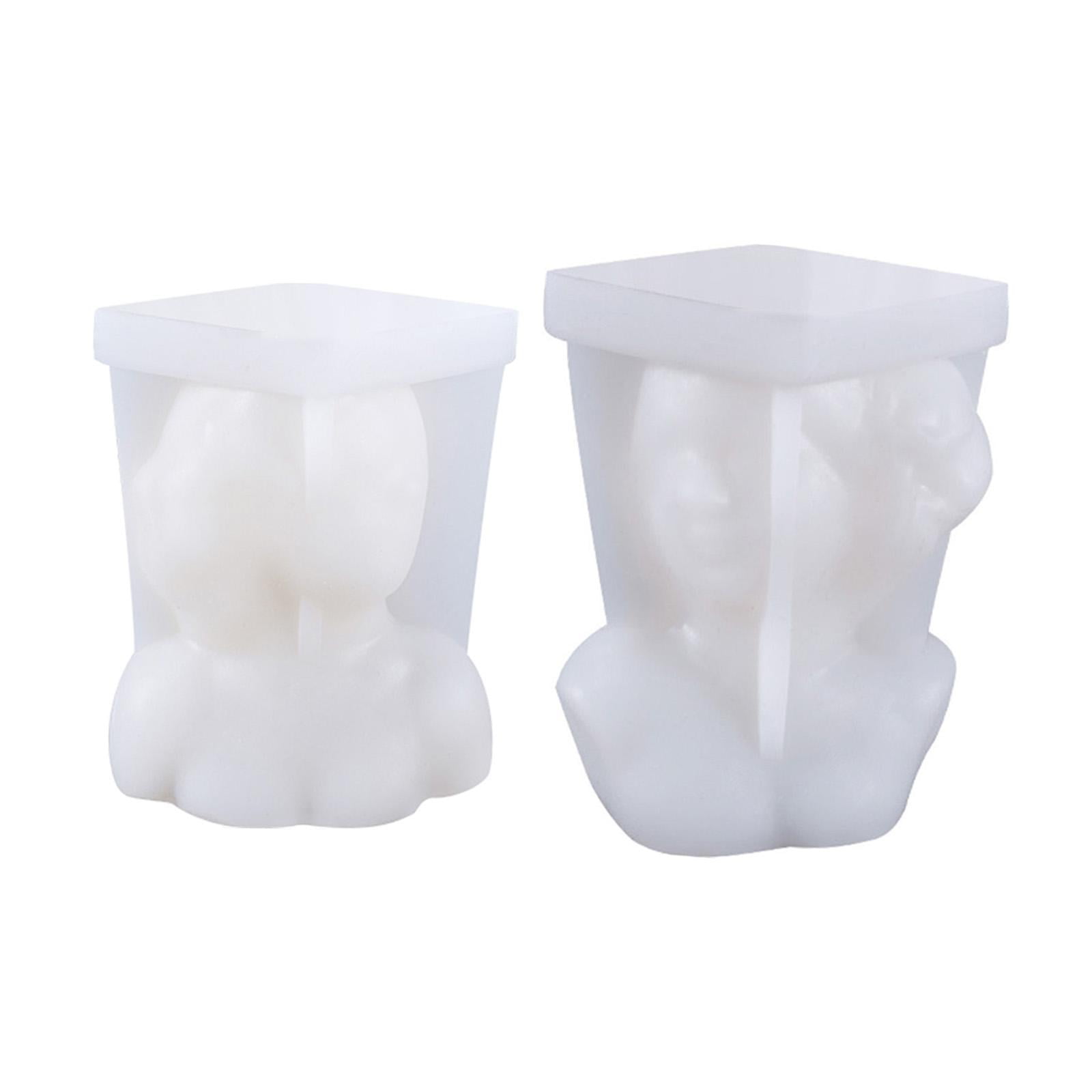FVDPWYE 2pcs 3D Female Body Candle Molds Candle Making Bee Wax Moulds DIY Clay Craft