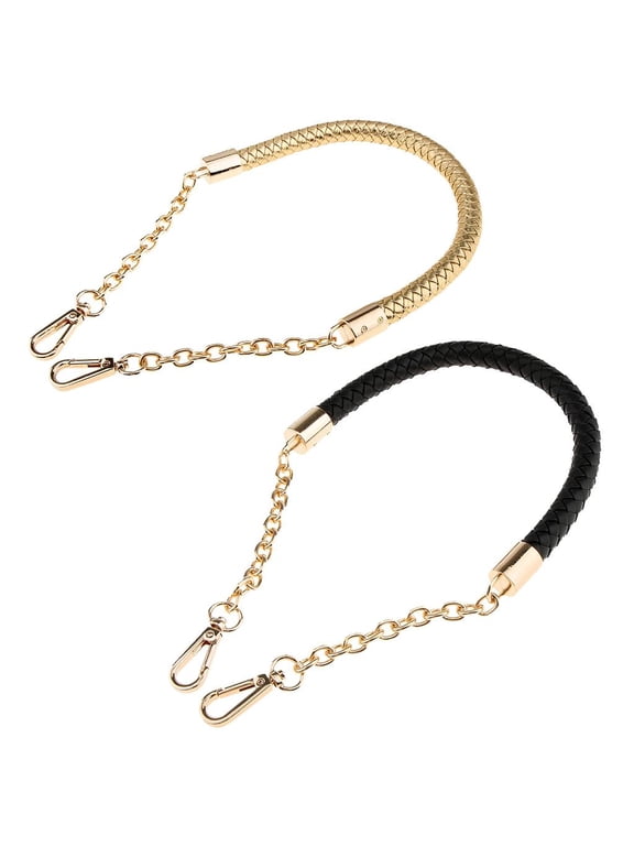 2pcs 60cm Braided PU Leather Handbag Shoulder Bag Strap Handle Replacements