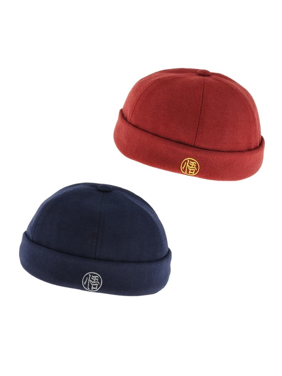 2pcs Adult Docker Hat Wool Felt Beanie Navy Watch Hat Skull