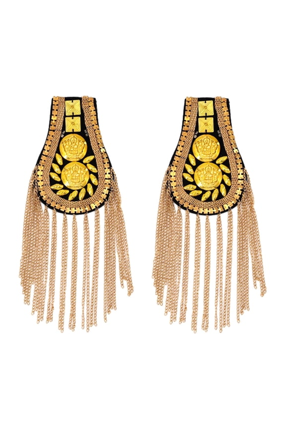 2pcs Metal Link Chain Epaulette Portable Epaulette Costume Accessory for Uniform