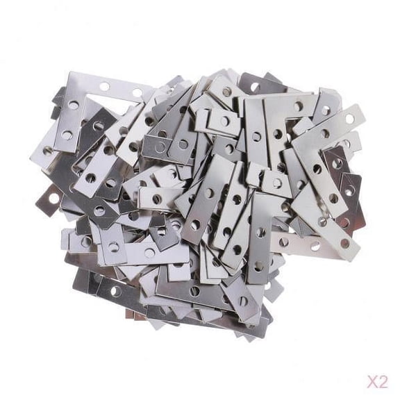 FVDPWYE 2x 100 Metal L Shape Corner Brace Plate FlatAngle Bracket Picture Frame Bracket