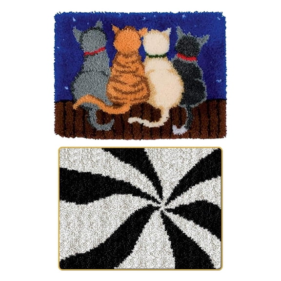 FVDPWYE 2x Latch Hook Kit DIY Rug Tapestry Carpet Making Embroidery Needlework for Adult