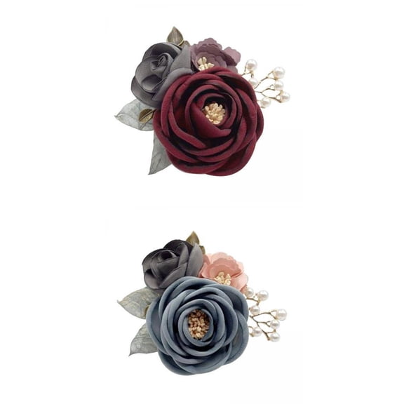FVDPWYE 2x Rose Boutonniere Artificial Flower Corsage for Formal Prom