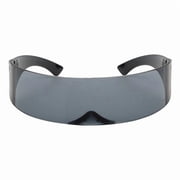 FVDPWYE 2x Unisex Futuristic Sunglasses Alien Visor Robot Eyeglasses Material Semi-Transparent Lens Suitable for Halloween Cosplay Music Party