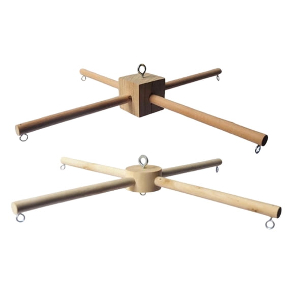 FVDPWYE 2x Wooden Mobile Frame Kits Decorative 4 Legged Mobile Hangers for Music Box