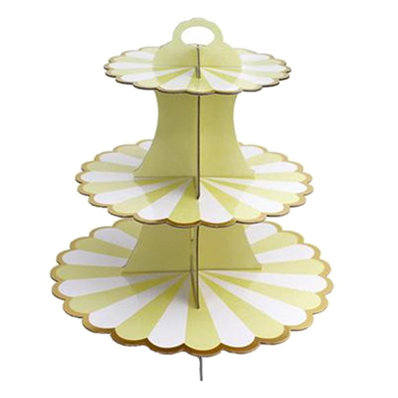 FVDPWYE 3 Tier Collapsible Cupcake Stand Cake Macaron Display - Yellow