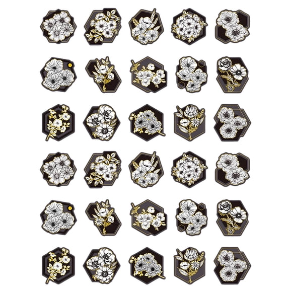 FVDPWYE 30 Pieces Flower Sticker Planters Sticker Hand Account Crafts Vintage Decorative Spring Flowers