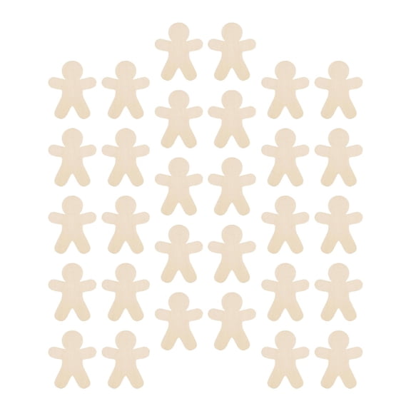 FVDPWYE 30 Pieces Gingerbread Man Cutout Ready to Paint Blank Ornament Smooth Surface Without Hole