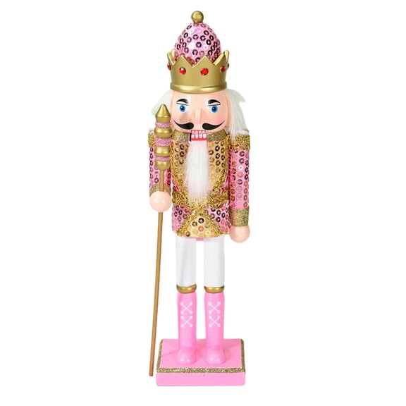 FVDPWYE 30cm Tall Standing Nutcracker Soldier Figures Christmas Nutcracker Figurines for Pink