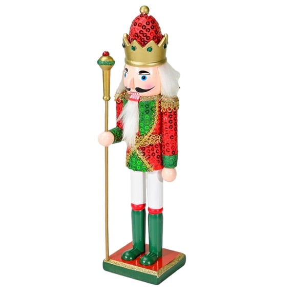 FVDPWYE 30cm Tall Standing Nutcracker Soldier Figures Christmas Nutcracker Figurines for Red Green