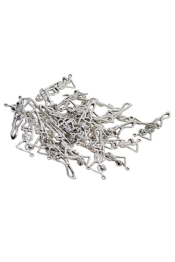 30pcs Tibetan Silver Skull Skeleton Body Halloween Charms Pendants Diy Crafts