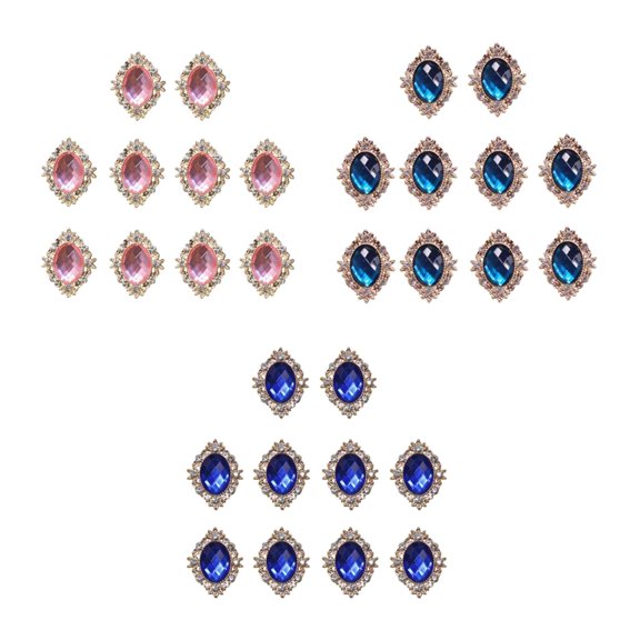 FVDPWYE 30x DIY Flatback Buttons Wedding Crafting Handcrafts Phone Case Making Headband Dark Blue