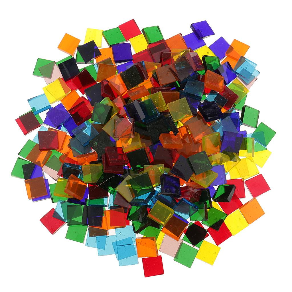 FVDPWYE 320g Triangle+ 320g Square +320g Rhombus Multicolor Glass Vitreous Mosaic Tiles,
