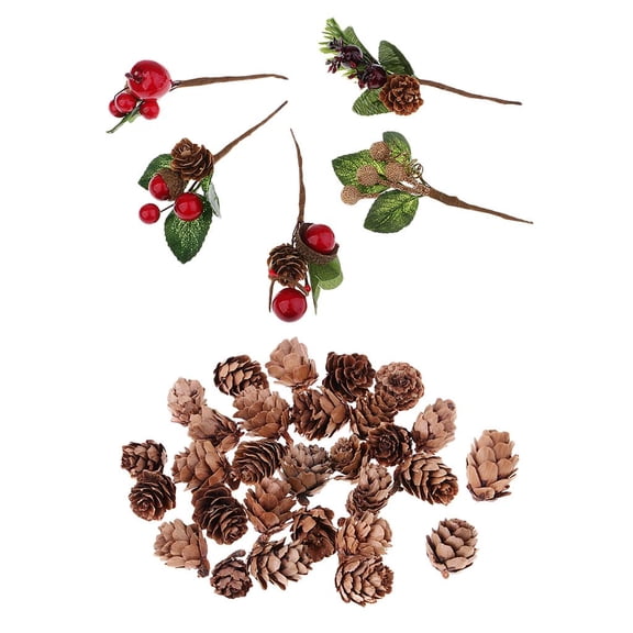 FVDPWYE 35 Pieces Rustic Natural Pine Cones Artificial Dried Flowers Bouquets Ornaments