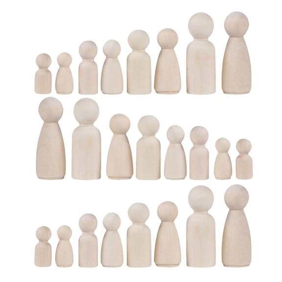 FVDPWYE 36Pcs Unfinished Wood Peg Doll Bodies, Wooden People Figurines, Angel Peg Dolls,