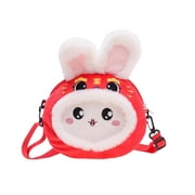 FVDPWYE 3D Girls Shoulder Bag Plush Purse Cosplay Handbag Wallet Women Bunny Bags Style Style B