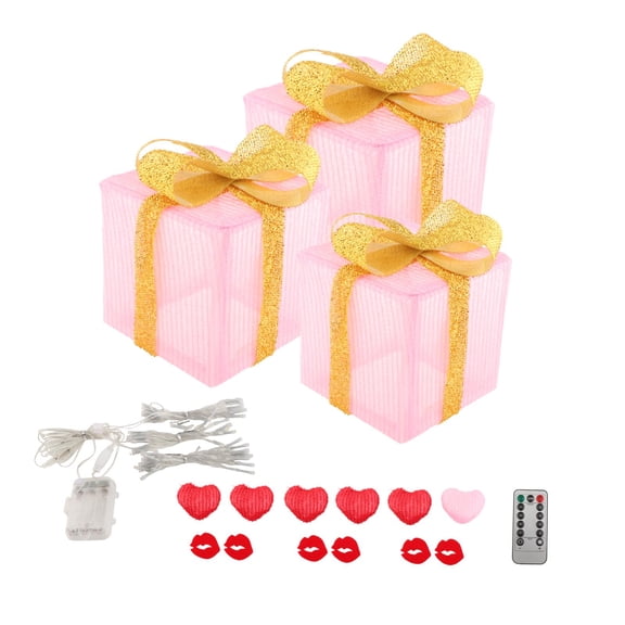 FVDPWYE 3Pcs Christmas Lighted up Gift Boxes LED Lights up Gift Boxes Christmas Light up Warm