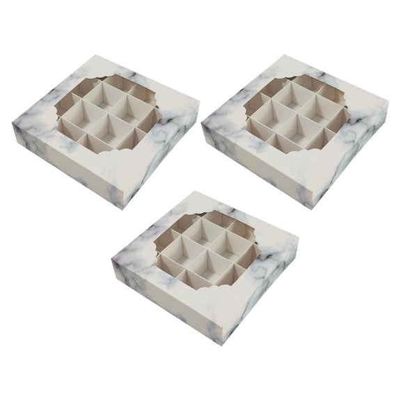 FVDPWYE 3Pcs Paper Chocolate Packaging Boxes Party Supplies Snacks Box Cupcake Box Candy Marble